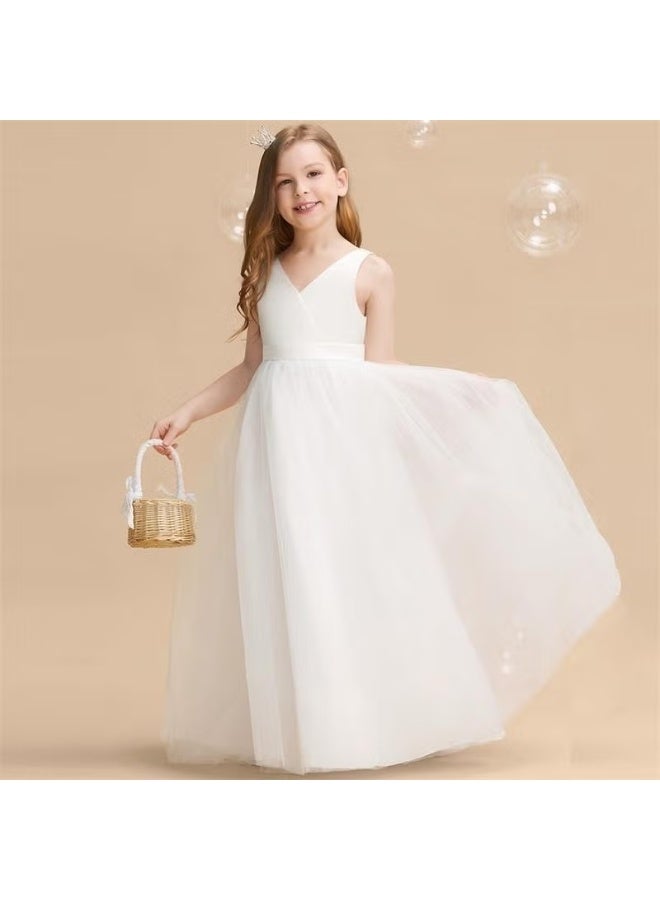 Masho Trend Tulle V-neck Dress - Image 2